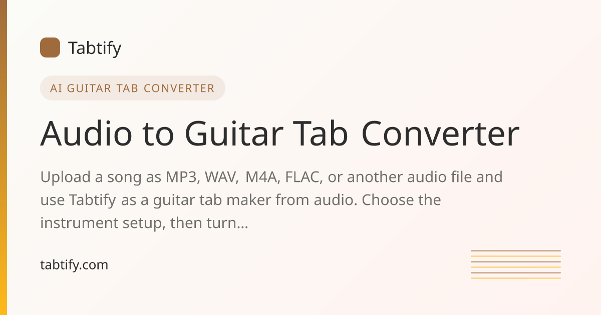 Audio to Tabs Converter | Convert Any Audio to Guitar Tab | Tabtify